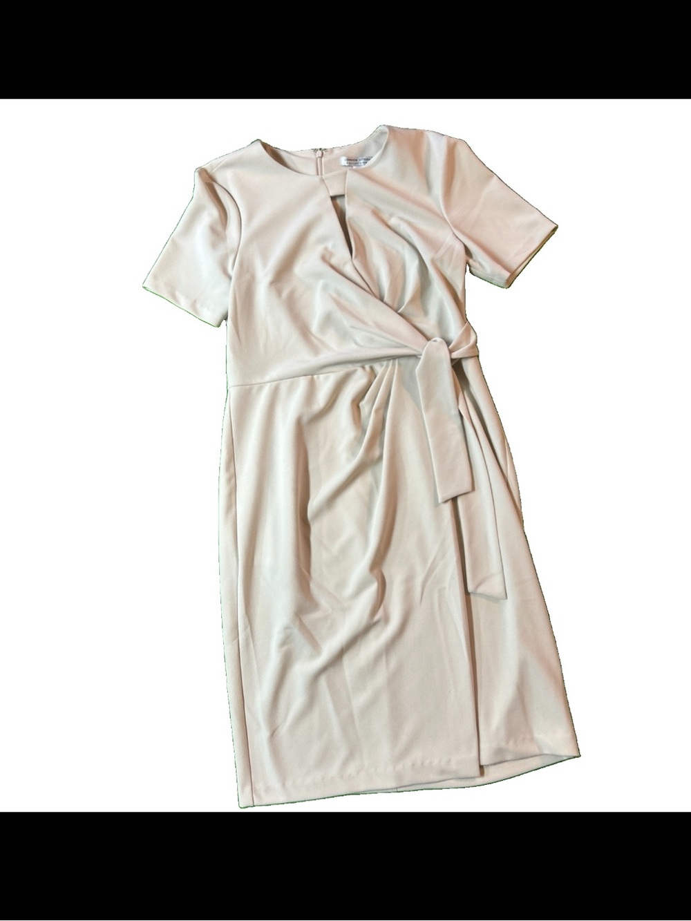 London Style Cream Wrap Dress Women’s 8 Quiet Luxury Soft Summer Neutral Soft